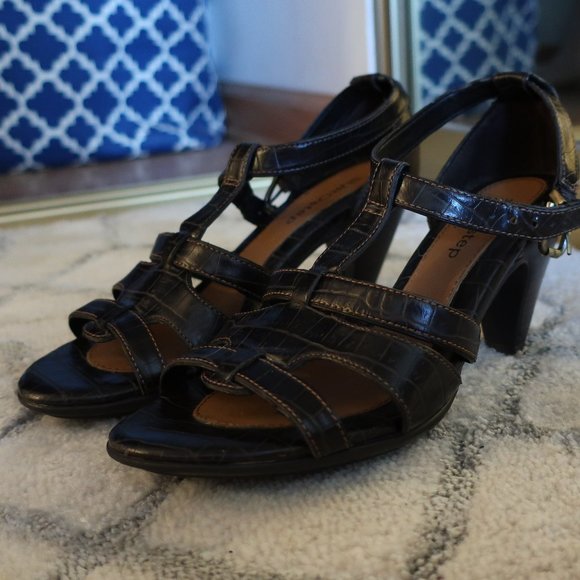 Eurostep Faux Leather Sandal Heels - Picture 1 of 8
